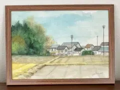 団地の風景　水彩画