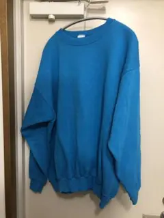 古着　80s90s 無地スウェット　水色　アメリカ製　usa