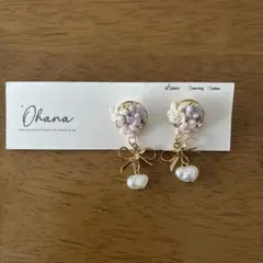 Ohana ハンドメイド ピアス フラワーリボン