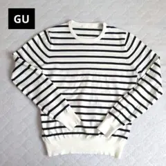 【GU】ボーダー　ニット　長袖　白×黒　М
