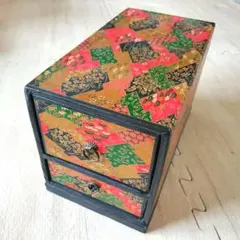 和紙　小物入れ　昭和レトロ　和風　タンス　裁縫道具　ハンドメイド　さくらほりきりのサムネイル