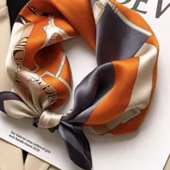 スカーフ チェーン柄 ベルト柄 パックチャーム オレンジ /オレンジ グレー F