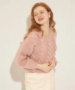 DEICY モヘヤハンドケーブルニット