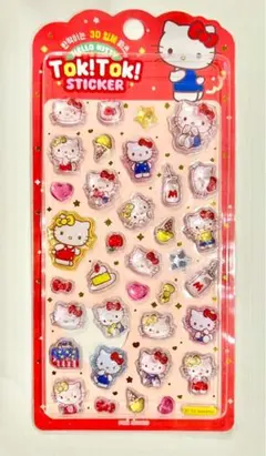 サンリオ正規品 韓国限定 Tok!Tok!ステッカー 3Dシール キティ