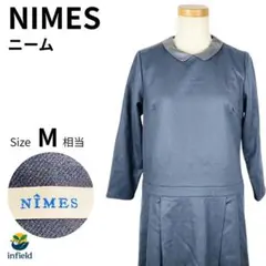 ニーム NIMES ワンピース 上品 ネイビー 38 春 ひざ丈 きれいめ 毛のサムネイル