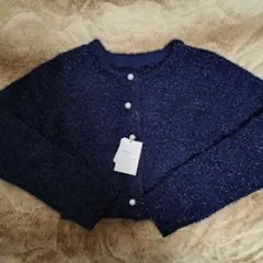 ラメシャギーニットカーディガン　<mh30>