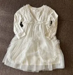 H&M ホワイト フリル ワンピース 110