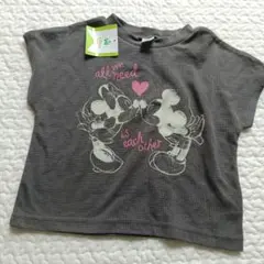 【新品】Disney ミッキー＆ミニー ワッフルTシャツ 95cmのサムネイル