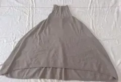 ユニクロ　ポンチョ　ニットケープ　ベージュ　L