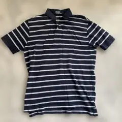 POLO RALPH LAURENストライプポロシャツ ネイビー/ホワイト L
