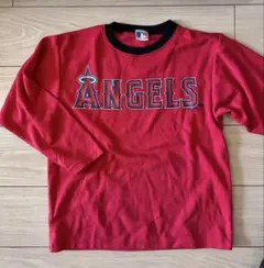 MLB ANGELS 長袖 薄手トレーナー レッド 140