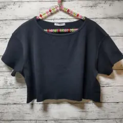 BEAUTY&YOUTH　 ワッフル生地 ショート丈Tシャツ　Fサイズ★最終価格のサムネイル
