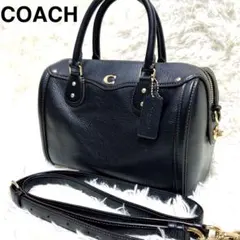 【美品】COACH 2way ミニ ボストン ショルダー レザー ミニベネット