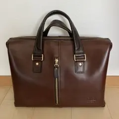 COACH 2WAY ブラウンレザー ビジネスバッグ オールレザー - メルカリ