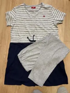 POLO マタニティパジャマ ストライプ M〜L ワンピース ズボン