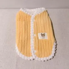 ＊犬服 冬ペット服 ベスト ペット服 ベスト かわいい服 柔らかい イエロー
