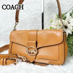 コーチ　3way ワンショルダーバッグ　キャメル　馬車　7126 シボ皮