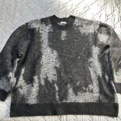 sedagle タイダイ風ニットセーター グレー/ブラック