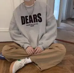 トレーナー3XL 裏起毛 ビッグロゴ ゆるだぼ オーバーサイズスウェットグレー