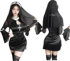 シスターコスプレ Mサイズ 聖女 仮装 ハロウィン コスチューム 教会 修道女