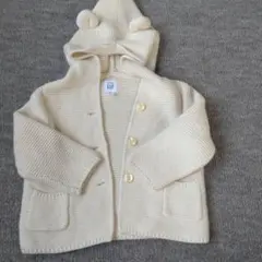 baby GAP くま耳 ニットカーディガン アイボリー 6-12month