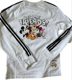 adidas DISNEY コラボTシャツ　カットソー　白　プリント　刺繍　S