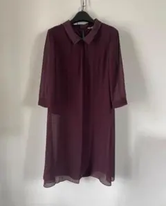 Versadior バーガンディ 襟付きワンピース