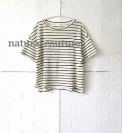 ナチュラルクチュール　 ボーダー 半袖 ワッフルTシャツのサムネイル