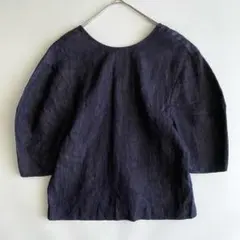 よ*ぴ様 (値下げ)うさとの服 ヘンプコットン 3way藍染め網代模様