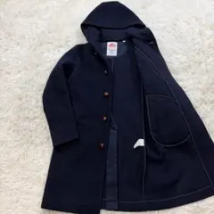 ダントン ウールモッサコート 2way スタンドカラー 胡桃ボタン ネイビー36