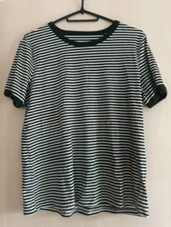 JUNOAH マルチボーダー 半袖Tシャツ リブ素材 XL