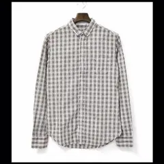 PAOLO PECORA チェックシャツ 38 BROWN×WHITE 長袖のサムネイル