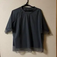 シースルーブラック半袖Tシャツ