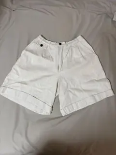 ホワイト ショートパンツ 折り返し裾