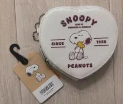 PEANUTS スヌーピー ハート型ポーチ ホワイト ラメのサムネイル