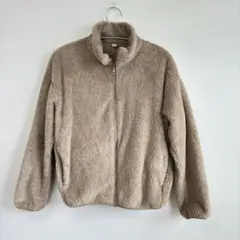 UNIQLO ベージュ ボアジャケット フリース フルジップ M ユニクロ