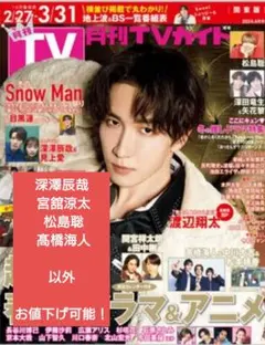 月刊 TVガイド 2024年4月号 深澤 宮舘 松島 髙橋海人  以外 値下げ可