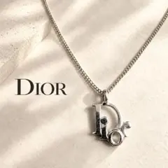 Dior ディオール ロゴ ネックレス シルバー 　メッキ剥がれあり　シルバー系