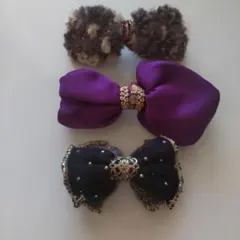 リボンバレッタ３点セット