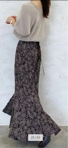 ココディール 花柄マーメイドスカート