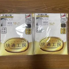 GUNZE 快適工房 半袖V首　Lサイズ 2枚セット新品