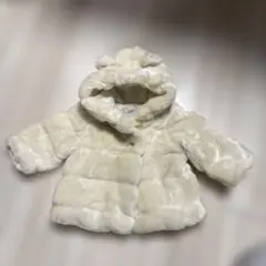 フード付きクマ耳フェイクファーコート
