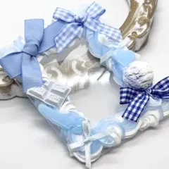 トレカケースデコホイップデコB8 量産 ガーリー 水色 青 白 リボン スイーツ