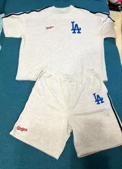 MLB別注セットアップ ビッグシルエット半袖 プルオーバースウェットセット