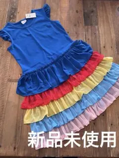 【HannaAndersson】フリルスカートノースリーブワンピース 130cmのサムネイル