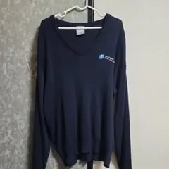 murphy&Hartelius Vネックニット　US製　XL ウール　ネイビーのサムネイル