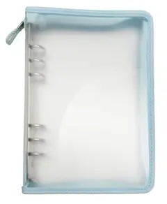 6リングファイル　A5　ジッパー付き　シール帳 ダイソー　ブルー