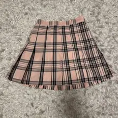 WEGO ピンク チェック柄 制服風プリーツミニスカート