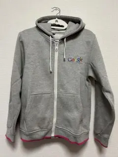 非売品　Google グレー フルジップパーカー　裏起毛 サイズM