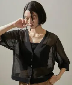 アパルトモン ドゥーズィエムクラス sheer cardigan カーディガン